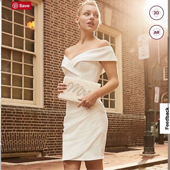 DB Studio Off Shoulder Cuff Neckline Crepe Dress - Picture 1 of 7